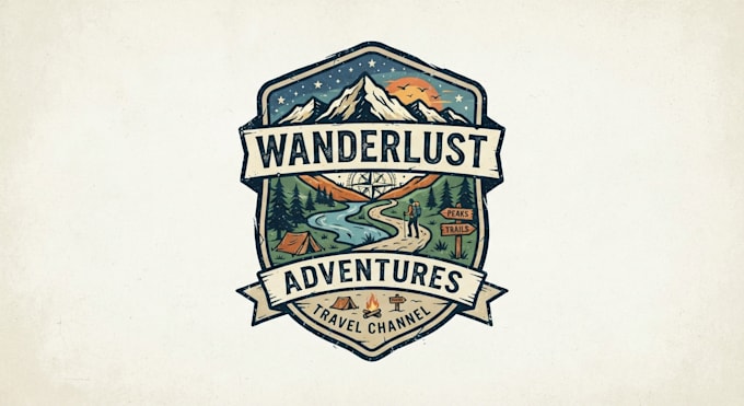 design an adventurous travel channel logo