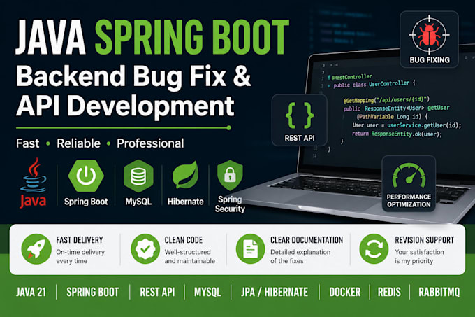 fix java spring boot bugs and backend API issues