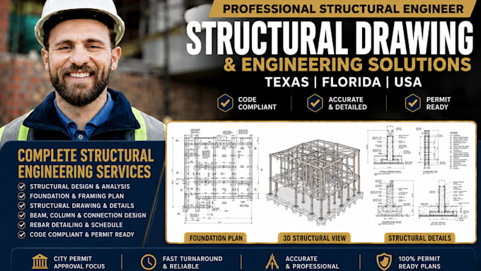 structural engineer civil engineering structural drawing texas florida permit
