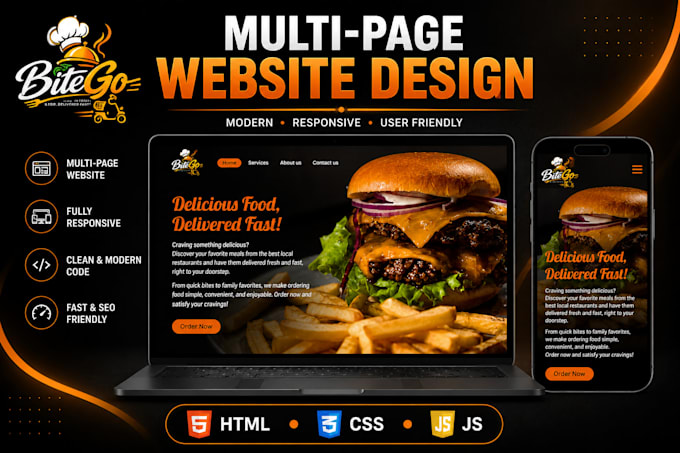 design and develop a responsive multi page website