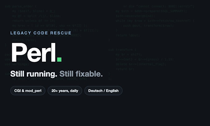 fix, modernise or extend your legacy perl code
