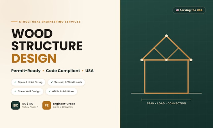 provide permit structural designs for timber wood structures in USA