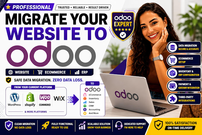 migrate your website to oddo with erp ecommerce inventory and data migration