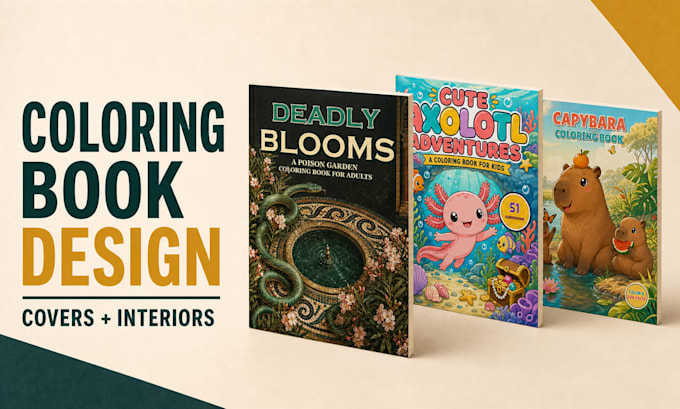 design a custom coloring book cover and interior