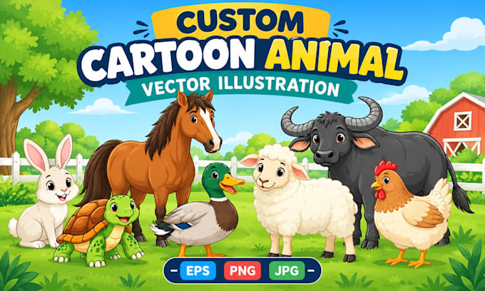 create custom cartoon animal vector illustration