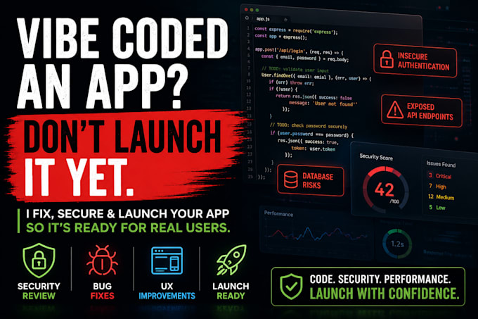 fix secure and launch your vibe coded app
