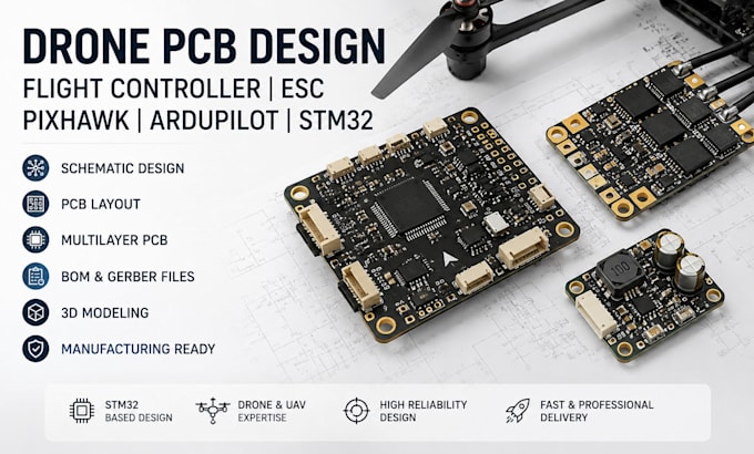 do drone pcb,flight controller,motor controller esc pixhawk ardupilot stm 32