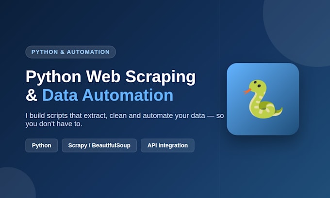 build a custom python web scraping script for data extraction and automation