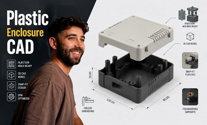 optimize plastic enclosures cad models snap fit manufacturing design