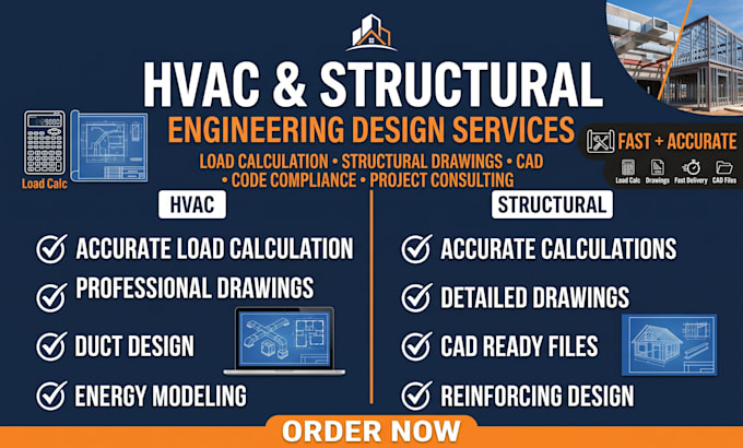 load calculation structural engineer drawing hvac plumbing mep city permit