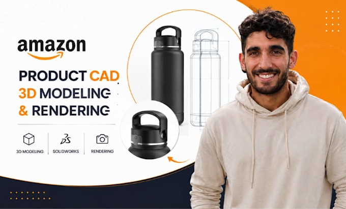 do amazon product cad, e commerce 3d modeling, solidworks and product rendering
