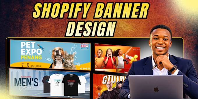 design shopify web banner website header for shopify expert shopify store
