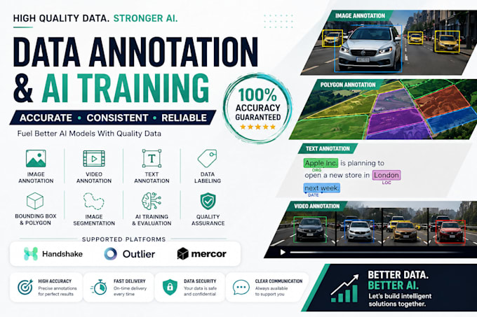 handle data annotation, ai training, handshake, outlier and mercor tasks
