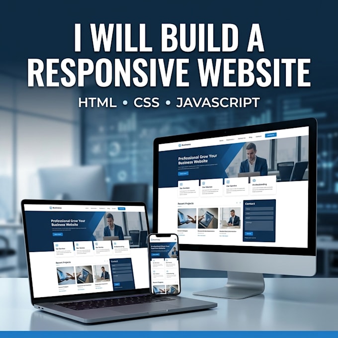 develop a responsive HTML CSS javascript website