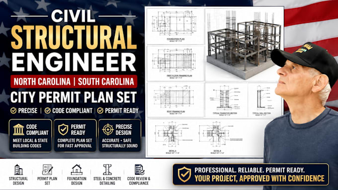civil structural engineer north carolina south carolina city permit plan set