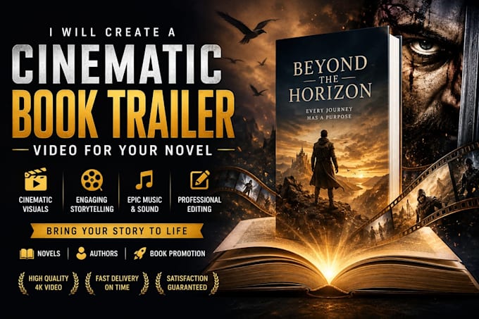 create a cinematic book trailer video for your novel