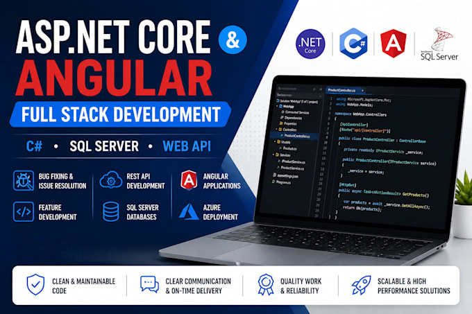 fix and develop aspnetcore csharp angular sql applications