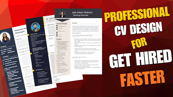 professional resume design or curriculum vitae CV design