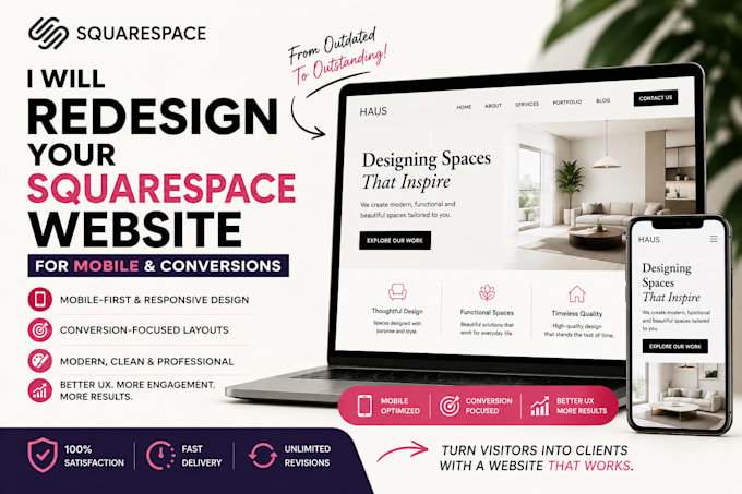 redesign your squarespace website for mobile and conversions