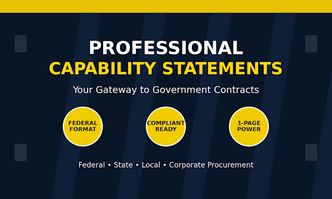 write a professional capability statement for government contracting