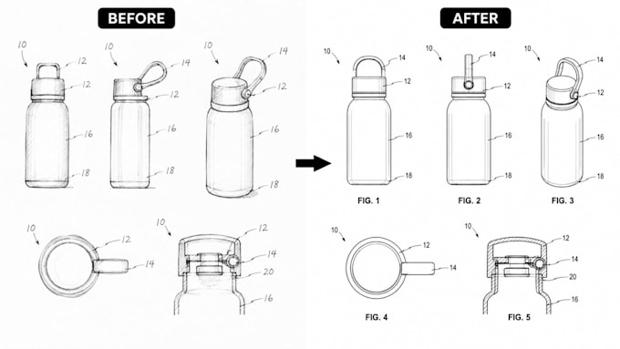 create expert uspto patent drawings illustrations design patent product