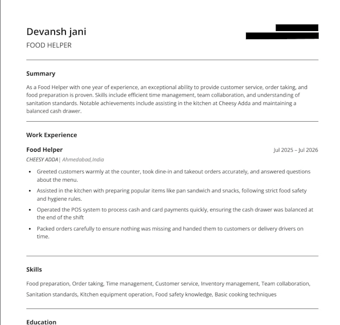 rewrite and ats optimize your resume or CV