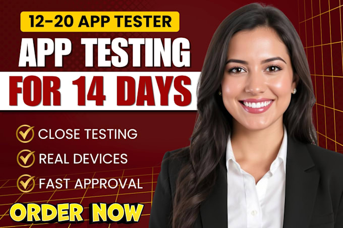 provide user testing 12 testers 20 testers app testing QA testing