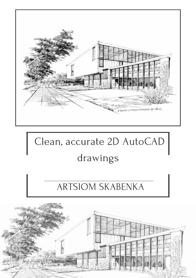 draft 2d autocad drawings for construction and architecture