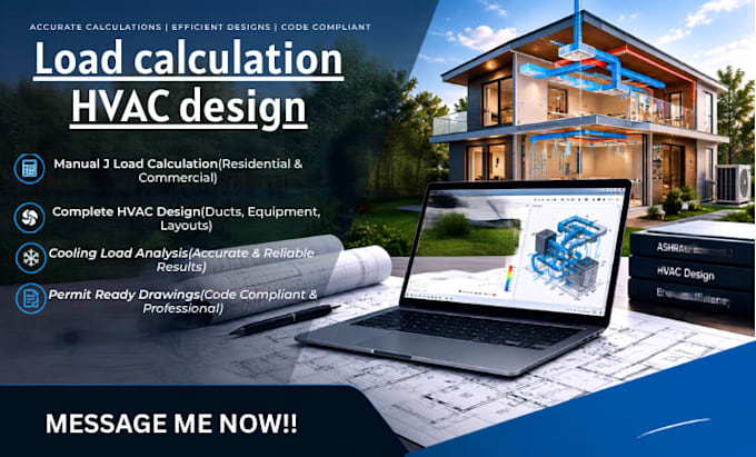do manual j load calculation, hvac design, and cooling load analysis for permits