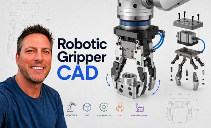 design robotic gripper cad models automation end effector components