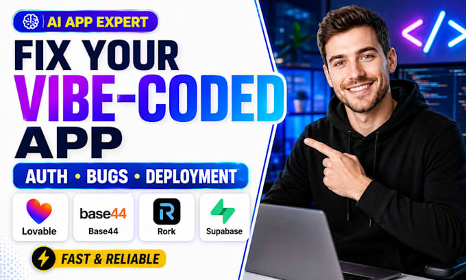 fix vibe coded app ai app lovable base44 rork supabase authentication deployment