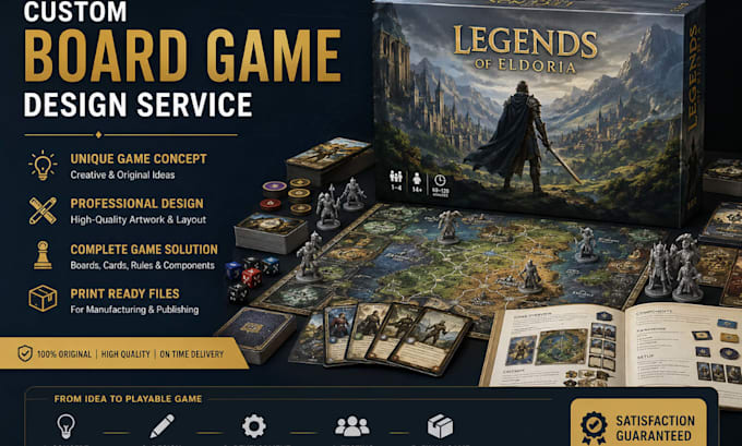 do board game design, custom tabletop game art