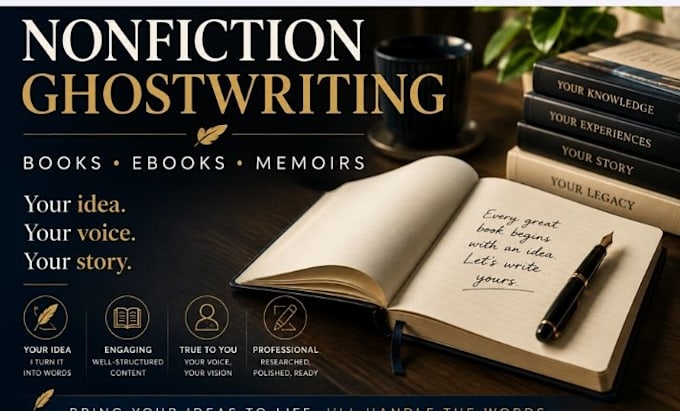 ghostwrite engaging nonfiction book, ebook and memoir ghostwriter