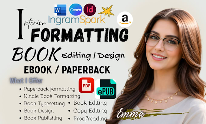 do kindle formatting, ebook formatting and ingramspark paperback