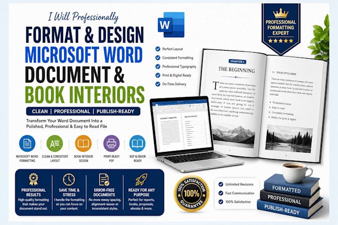 do microsoft word document formatting, ms word formatting, book interior design