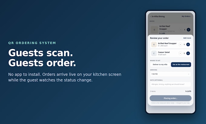 build a qr code digital menu and online ordering system for your restaurant
