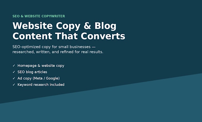 write SEO website copy and blog content that converts
