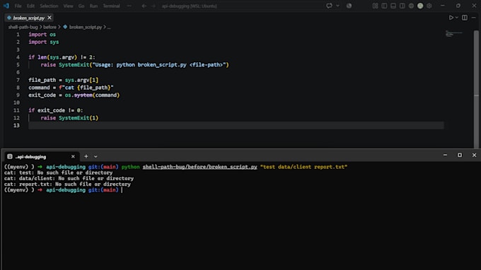 debug and fix your python or fastapi backend