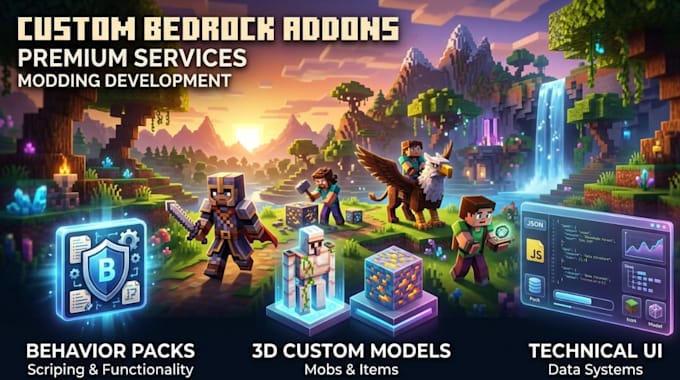 create custom minecraft bedrock addons for your world or server