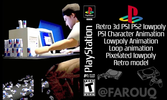 create retro 3d ps1 ps2 psx lowpoly animation, characters for games and vtuber