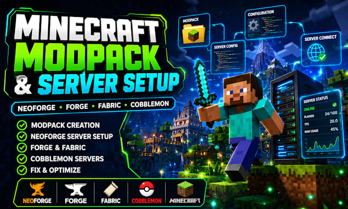 fix create minecraft modpack neoforge server setup forge fabric cobblemon server