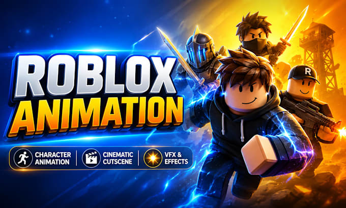 create roblox animation, character animation, 3d cinematic, cutscene and vfx