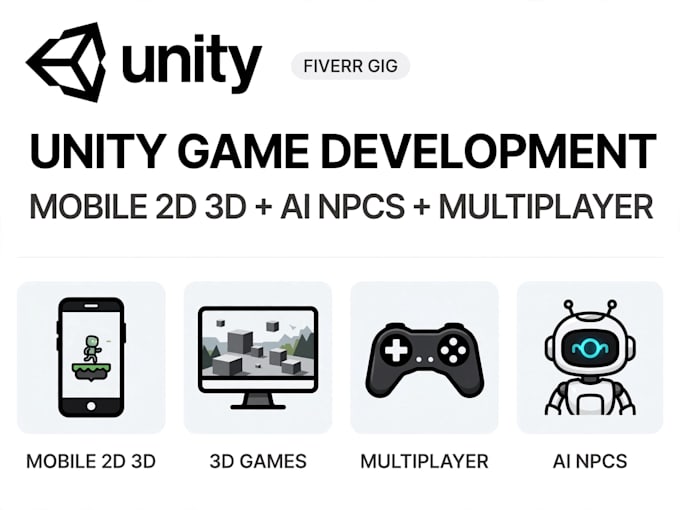 do unity game development mobile 2d 3d game ai npcs multiplayer for web pc webgl