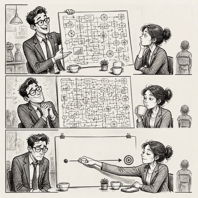 draw a stylized cartoon or comic strip sketch