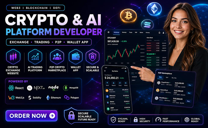 build crypto exchange website ai trading website p2p crypto website wallet app