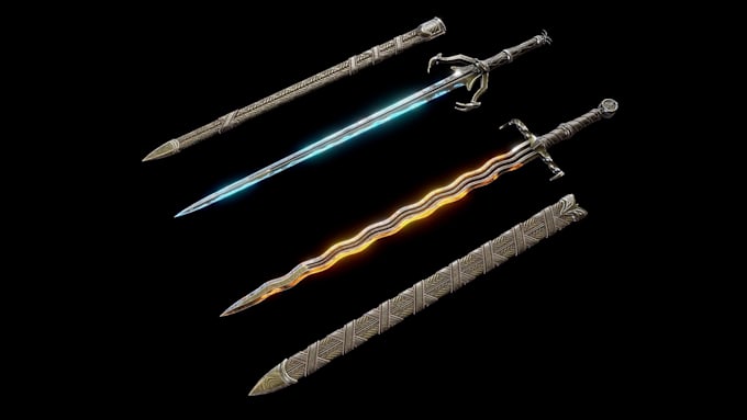 create 3d weapon models, game prop swords, gun and custom assets