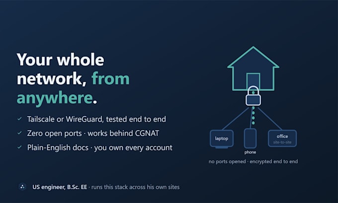 set up a secure tailscale or wireguard VPN for remote network access