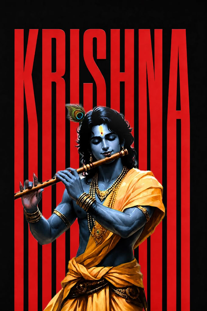 create stunning ai krishna art and poster , image poster