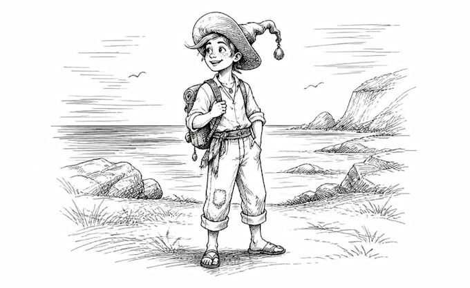 draw black and white sketch
