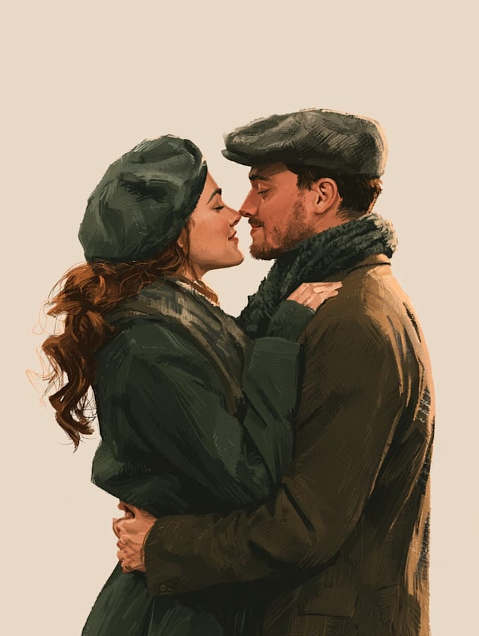 draw couple portrait illustration